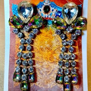 Vintage Czech Swarovski Rhinestone Earrings